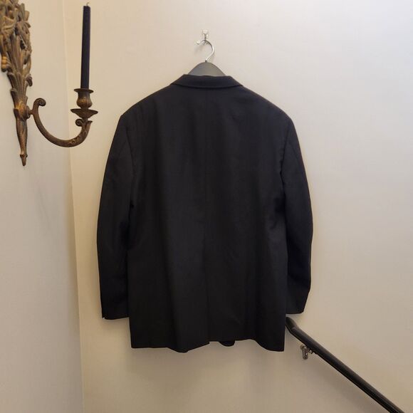 Vtg Croft & Barrow Black Blazer Sport Coat Jacket Mens 50L Wool Gold Button 90s - Picture 3 of 10